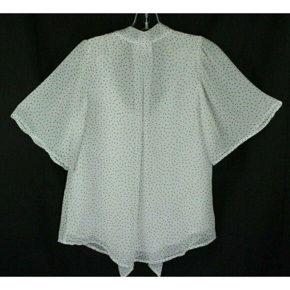Sienna Sky Top Small Polka-Dot V-Neck Flutter Sleeve Womens - Picture 6 of 8